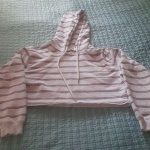 Ivory Ella crop top hoodie.